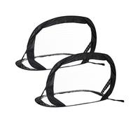 Relaxdays Lot de 2 cages de foot pop up, accessoires pliables pour le jardin, HxLxP : 80x120x85 cm, housse, noir
