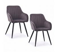 Relaxdays Lot de 2 chaises velours