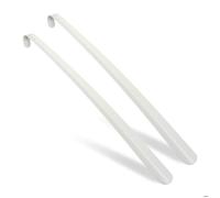 Relaxdays Lot de 2 chausse-pieds, 58,5 cm de longueur, accessoire en métal, à accrocher, pour chaussures, blanc