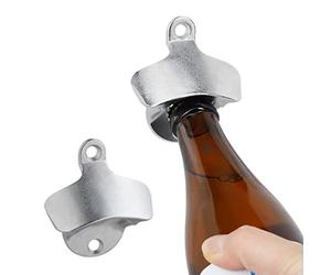 Relaxdays Lot de 2 décapsuleurs muraux, ouvre-bière Solide à Monter, ouvreur Mural pour Bouteilles, Bar, zingué, argenté