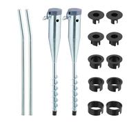 Relaxdays Douille de Sol, Lot de 2, Parasol & séchoir, à Visser, pour mâts de 25-55 mm, Base d’ancrage, argenté - Gris