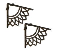 Relaxdays Lot Pratique de 2 équerres pour étagères, Support pour Tablette, Design Antique, en Fonte, Bronze