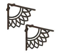 Relaxdays Lot Pratique de 2 équerres pour étagères, Support pour Tablette, Design Antique, en Fonte, Marron