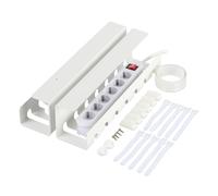 Relaxdays Lot de 2 goulottes de câbles pour Bureau, Gestion des câbles, H x P : 10 x 43 x 10 cm, Accessoires de Fixation, Blanc