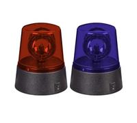 Relaxdays Lot de 2 lumières LED pour fête d'anniversaire, à piles, signal de police, avertissement, bleu/rouge, 11,5 x 9,5 cm