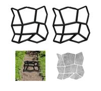 Relaxdays Moule en Lot de 2, DIY Conception d'allées de Jardin, à couler soi-même, HxLxP : 4x32x32 cm, Plastique, Noir