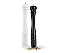 Lot de 2 macinapepe en legno, macinino en céramique 40 cm, manuel, macinasale, design classico, noir/blanc