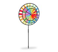 Relaxdays Lot de 2 moulins à vent arc-en-ciel