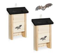 Relaxdays Lot de 2 nichoirs chauves-souris