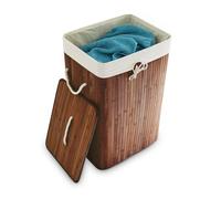 Relaxdays Lot de 2 paniers à linge bambou marron