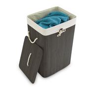 Relaxdays Lot de 2 paniers à linge bambou noir