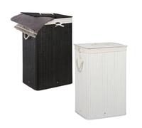 Relaxdays Lot de 2 paniers à linge en bambou