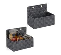 Relaxdays, Panier de Rangement, Lot de 2, H x L x P : env. 20 x 25 x 16,5 cm, pour la Salle de Bain ou l'entrée, Gris