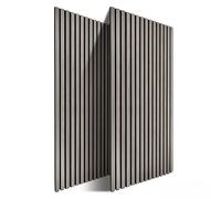 Relaxdays Lot de 2 Panneaux acoustiques, 120 x 60 cm, Isolation Acoustique et revêtement Mural, placage en chêne, Gris foncé