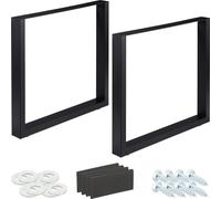 relaxdays Lot de 2 patins de table noirs