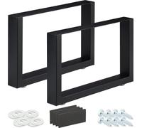 relaxdays Lot de 2 patins de table noirs