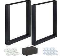 relaxdays Lot de 2 patins de table noirs