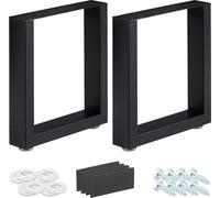 relaxdays Lot de 2 patins de table noirs