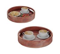 Relaxdays Lot de 2 plateaux de service