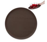 Relaxdays Lot de 2 plateaux de service marrons