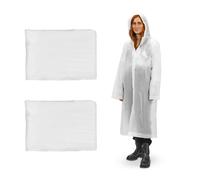 Relaxdays Ponchos imperméables jetables, Lot de 2, ciré avec Capuche, Contre la Pluie, randonnée, Unisexe, Blanc