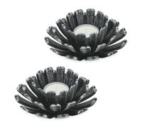 Relaxdays Lot de 2 porte-bougies en forme de fleur