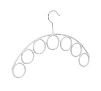 Relaxdays Porte-écharpes, Lot de 2, revêtement antidérapant en PVC, avec 7 Anneaux, H x B 24,5 x 38 cm, Ø 5 cm, Gris Clair