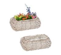 relaxdays Pot de fleurs courbé en set de 2 pièces