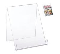 Lot de 2 présentoirs de livre A4 en acrylique pour grands livres, stables, support de lecture (H x l x P) 24 x 21 x 19 cm, transparent