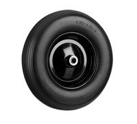 Relaxdays 2 roues de brouette 4,80 €, pneus en caoutchouc plein, jante en acier, roue de rechange anti-crevaison, 100 kg, noir
