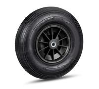 Relaxdays Lot de 2 Roues de brouette Caoutchouc 200 kg, Roue de Rechange axe, Caoutchouc essieu 4.00-6, 3 adaptateurs, Noir