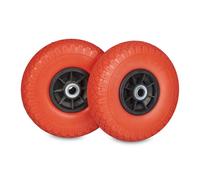 Relaxdays 2X Roues pour Diable, résistantes, en Caoutchouc, 3.00-4", 260 x 85 mm, essieu, jusqu'à 80 kg, Rouge-Noir