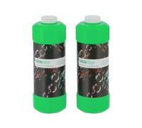 Relaxdays Solution Rechargeable pour Bulles de Savon, Lot de 2, 1 L par Bouteille, Liquide, pour souffleurs, Vert