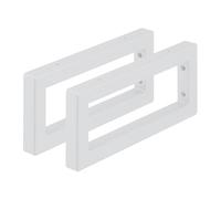 Relaxdays Lot de 2 Supports muraux rectangulaires en Acier Blanc, 35 cm, pour étagères Robustes