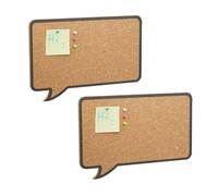 Relaxdays Lot de 2 Tableaux en liège, Supports Pense-bêtes en Forme de Bulle, punaises, HxLxP: 29x44x1 cm, Nature - Noir