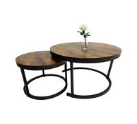 Relaxdays Lot de 2 tables gigognes industrielles
