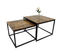 Relaxdays Lot de 2 tables gigognes industrielles
