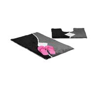Relaxdays Lot de 2 tapis de bain avec motifs graphiques tapis de douche et tapis WC 80 x 50 cm salle de bain tapis lavable, gris
