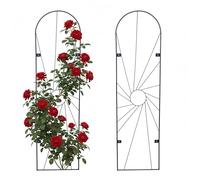 Relaxdays Lot de 2 Treillis muraux en Acier pour Plantes grimpantes (H x l) : 140 x 38 cm - Montage Mural - Noir