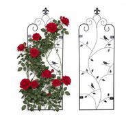 Relaxdays Lot de 2 Treillis muraux pour Plantes grimpantes (H x l) : 110 x 38 cm - Montage Mural - en Acier - Noir
