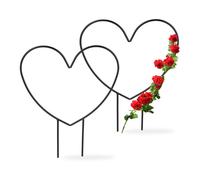 Relaxdays Lot de 2 tuteurs cœur