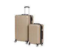 Relaxdays Lot de 2 valises 2 Tailles, 4 roulettes, Coque Rigide, poignée télescopique, Valise de Voyage avec Serrure à Combinaison, Argent
