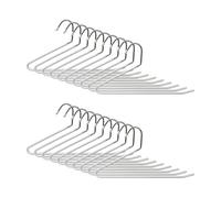 Relaxdays Lot de 20 cintres à Pantalon, S-Forme, antidérapants, Gain de Place, métal, Argent/Blanc