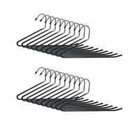 Relaxdays Lot de 20 cintres à Pantalons, Design en S, antidérapants, pour Suspendre Les Pantalons, métal, Argent/Noir