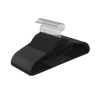 Relaxdays Lot de 20 cintres, antidérapants, avec Barre, Ouverture en U, Support pour Cravates, Noir