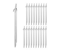 Relaxdays Piquets de fixation – Lot de 20 pour tentes/tonnelles, acier galvanisé 30 cm, argenté