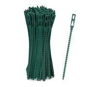 Relaxdays Attaches de Plantes, Lot de 200, 14 cm, Liens de Serrage réglables, réutilisables, Fixation Jardin, Vert