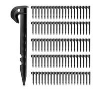 Relaxdays Piquets de Fixation pour Robot Tondeuse, Lot de 200, Accessoires pour câble, Plastique, Crochets, Noir