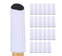 Relaxdays Lot de 24 Chaussettes pour chaises, Tables & Divers Meubles, Protections Rondes pour Sol, élastiques, Blanc