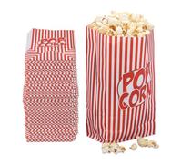 Relaxdays Sachets à Popcorn, Lot de 240, rayés, Petits Sacs, pour soirée cinéma, en Papier, Style rétro, Rouge/Blanc